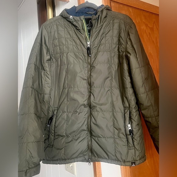 SALE* PRANA Redmond insulated light coat olive green quilted jacket M Medium EUC - Picture 3 of 6